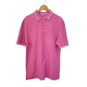 Criquet Polo Shirt Pink Mens Size L Short Sleeve